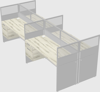 Shared rectangular cubicle