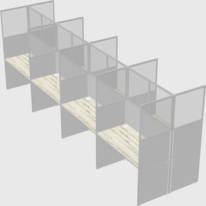 Shared rectangular cubicle