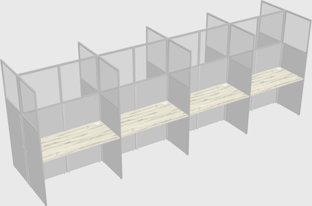 Shared rectangular cubicle