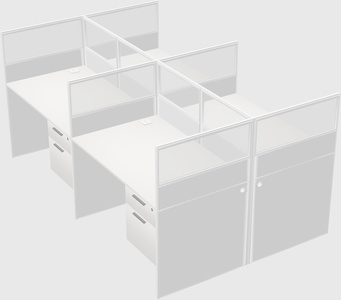 Shared rectangular cubicle