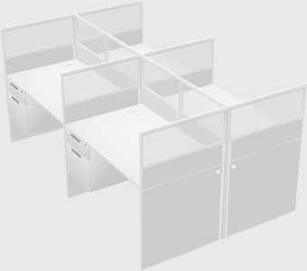 Shared rectangular cubicle