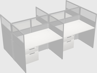Shared rectangular cubicle