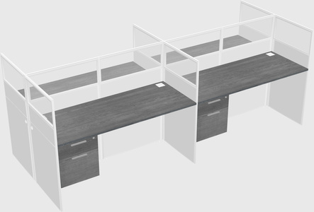 Shared rectangular cubicle