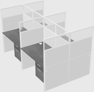Shared rectangular cubicle