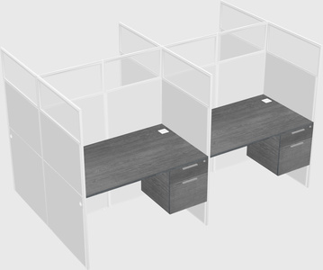 Shared rectangular cubicle