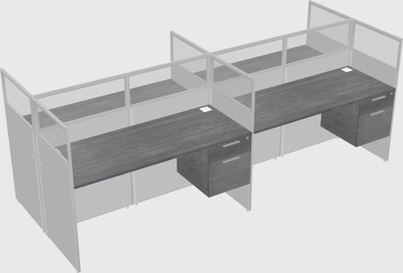 Shared rectangular cubicle