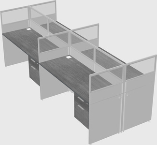 Shared rectangular cubicle