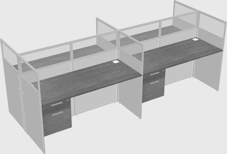 Shared rectangular cubicle