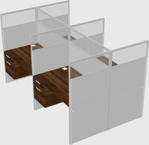 Shared rectangular cubicle