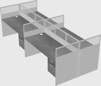 Shared rectangular cubicle