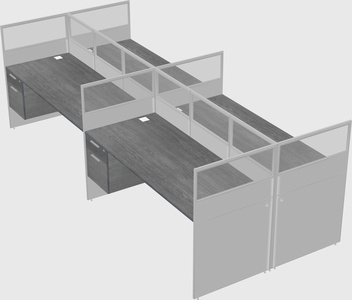 Shared rectangular cubicle
