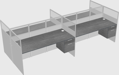 Shared rectangular cubicle