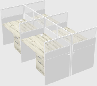 Shared rectangular cubicle