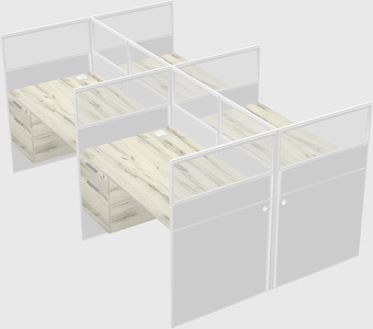 Shared rectangular cubicle