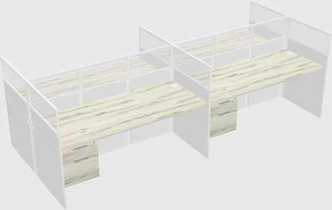 Shared rectangular cubicle