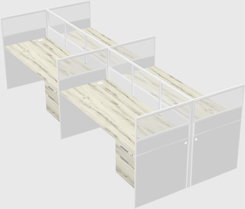 Shared rectangular cubicle