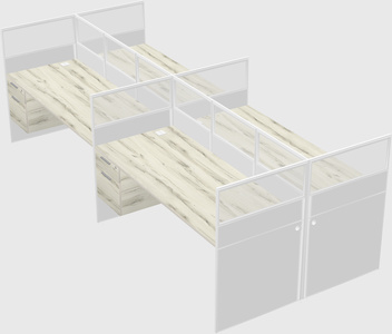 Shared rectangular cubicle