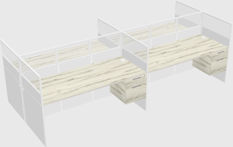 Shared rectangular cubicle