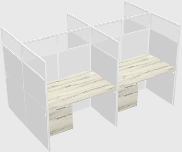 Shared rectangular cubicle