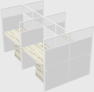 Shared rectangular cubicle