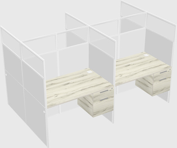 Shared rectangular cubicle