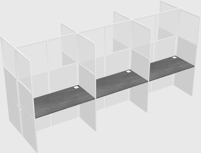 Shared rectangular cubicle