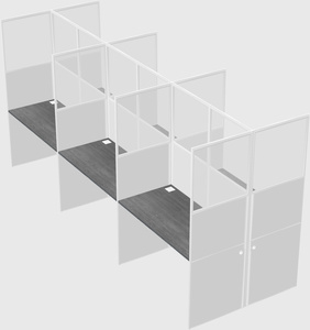 Shared rectangular cubicle