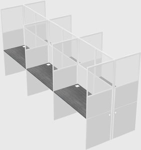 Shared rectangular cubicle
