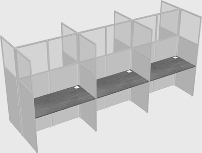 Shared rectangular cubicle