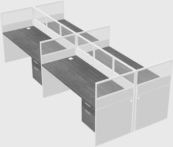 Shared rectangular cubicle