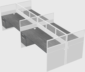 Shared rectangular cubicle