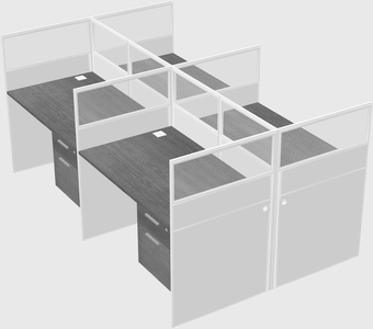 Shared rectangular cubicle