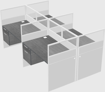 Shared rectangular cubicle