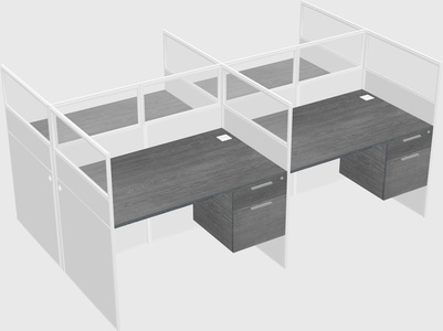 Shared rectangular cubicle