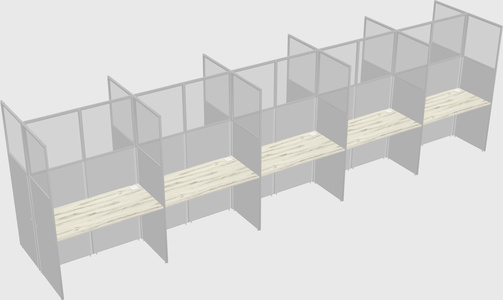 Shared rectangular cubicle