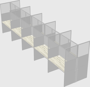 Shared rectangular cubicle