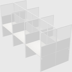 Shared rectangular cubicle