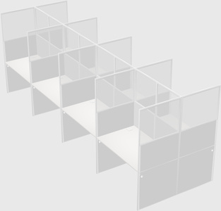 Shared rectangular cubicle