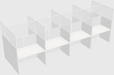 Shared rectangular cubicle