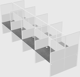 Shared rectangular cubicle