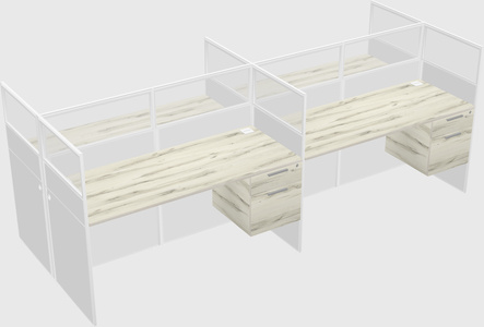 Shared rectangular cubicle