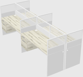 Shared rectangular cubicle