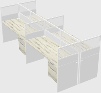 Shared rectangular cubicle