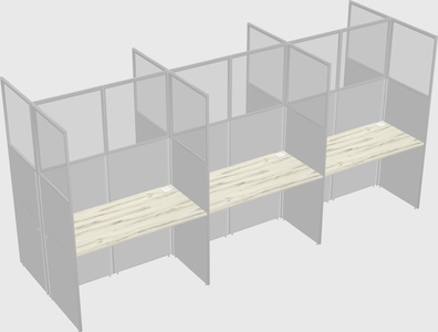 Shared rectangular cubicle