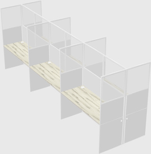Shared rectangular cubicle
