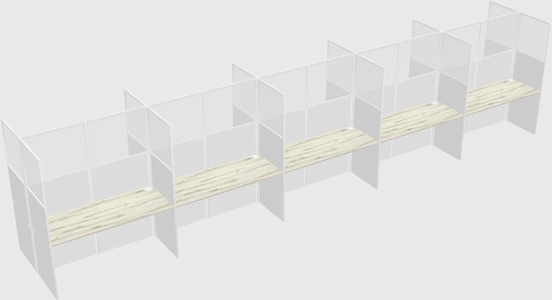 Shared rectangular cubicle