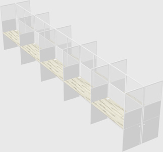 Shared rectangular cubicle