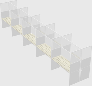 Shared rectangular cubicle