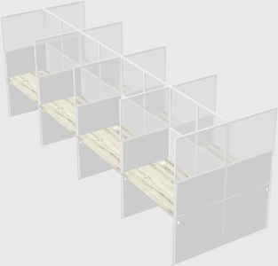 Shared rectangular cubicle