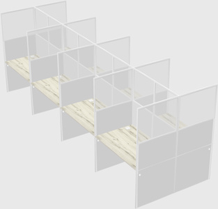 Shared rectangular cubicle